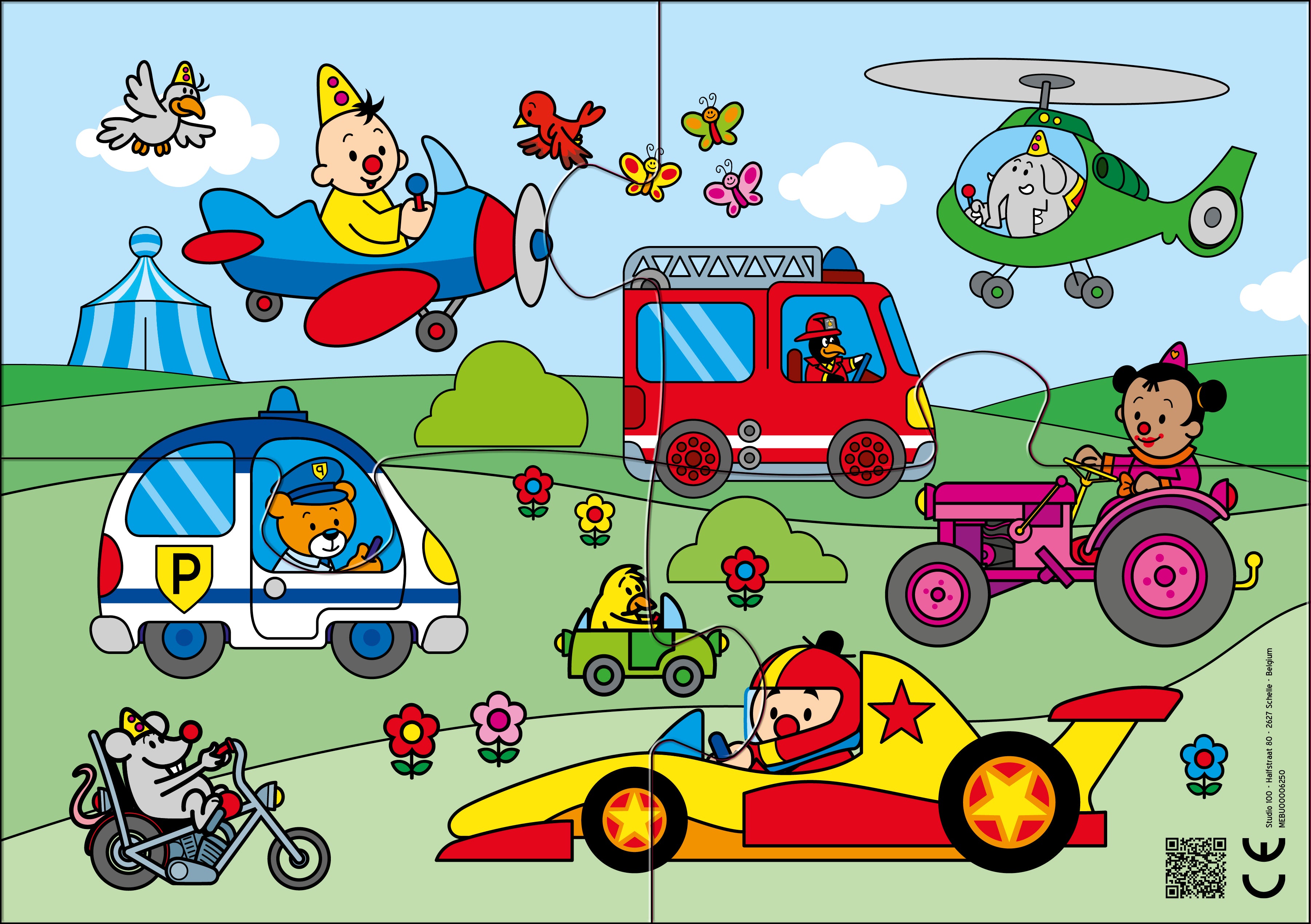 Bumba Puzzel Vroem vroem - 4 stukken