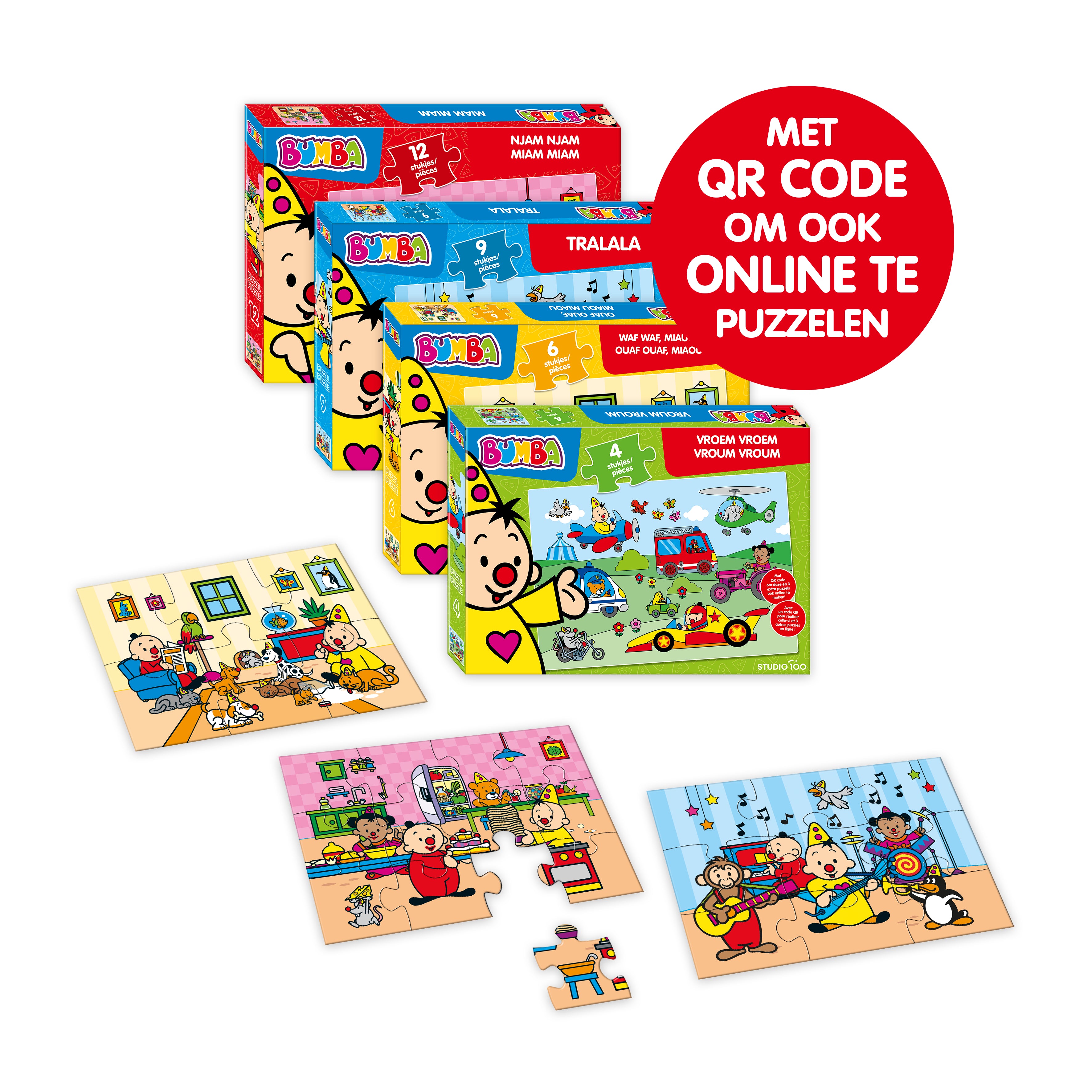 Bumba Puzzel Vroem vroem - 4 stukken