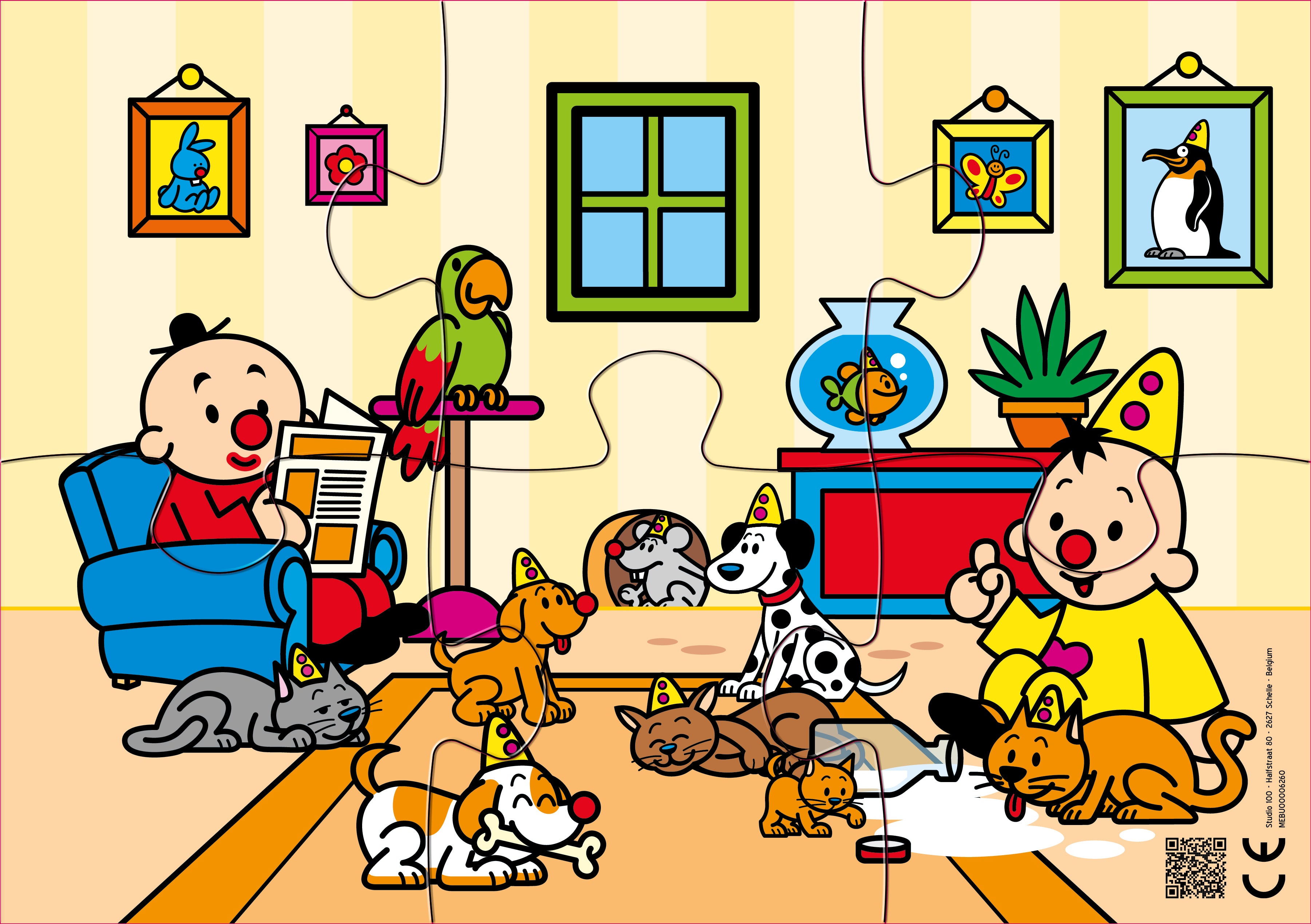 Bumba Puzzel Waf waf, miauw miauw - 6 stukken