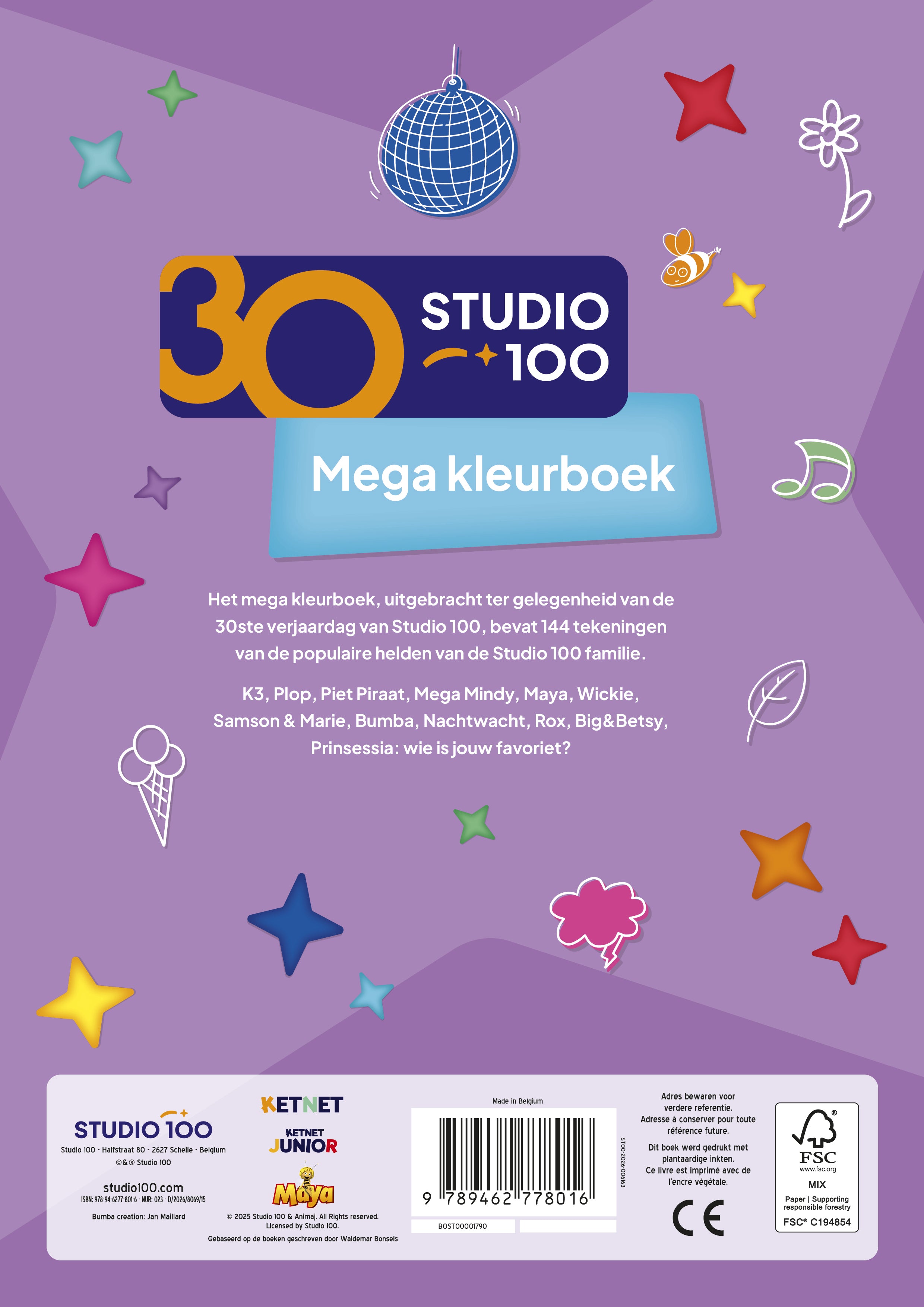 Studio 100 Mega kleurboek - 30 jaar Studio 100 FSC
