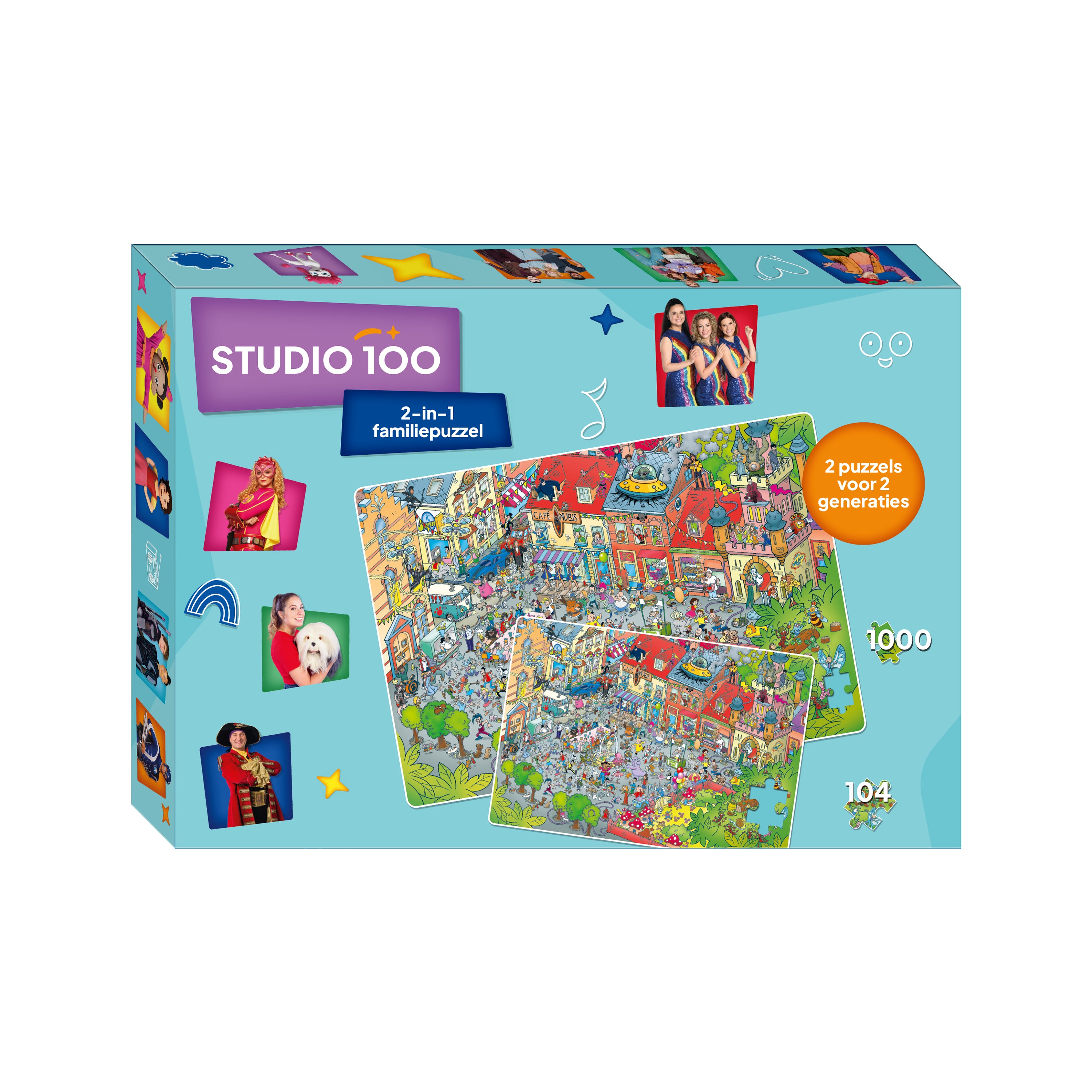 Studio 100 30 jaar Studio 100 - 2 puzzels in 1 - 104 & 1000 stukjes - FSC