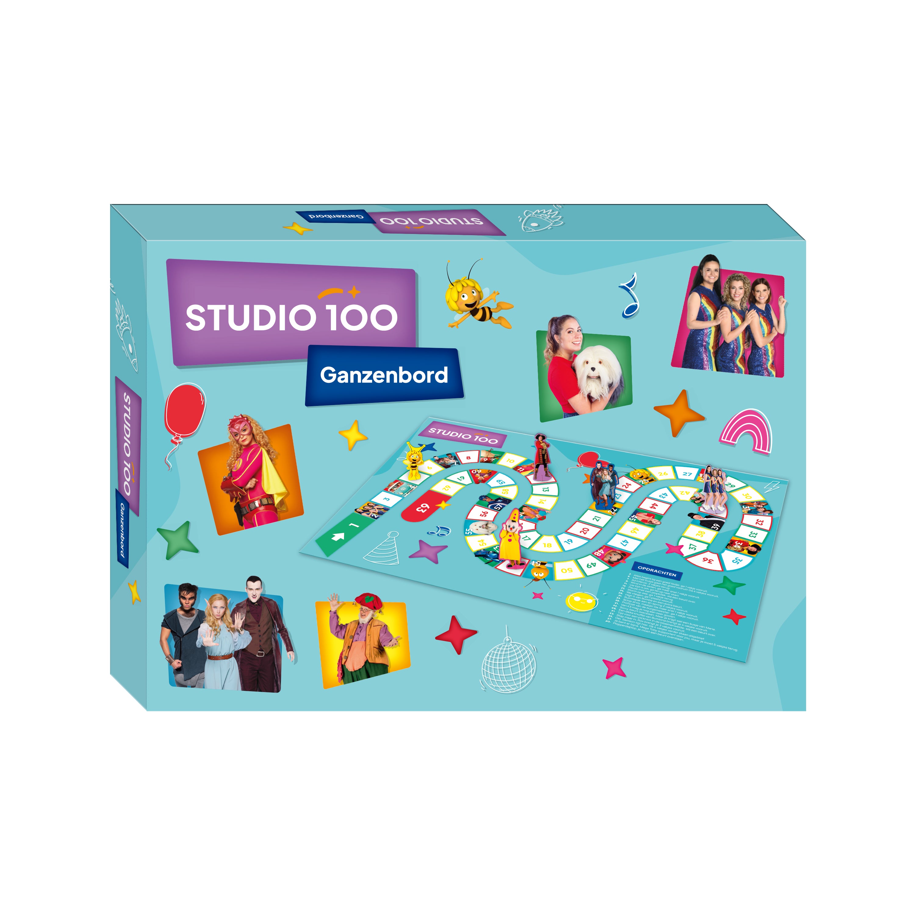 Studio 100 Ganzenbord 30 jaar Studio 100 - Met dobbelstenen en Pionnen