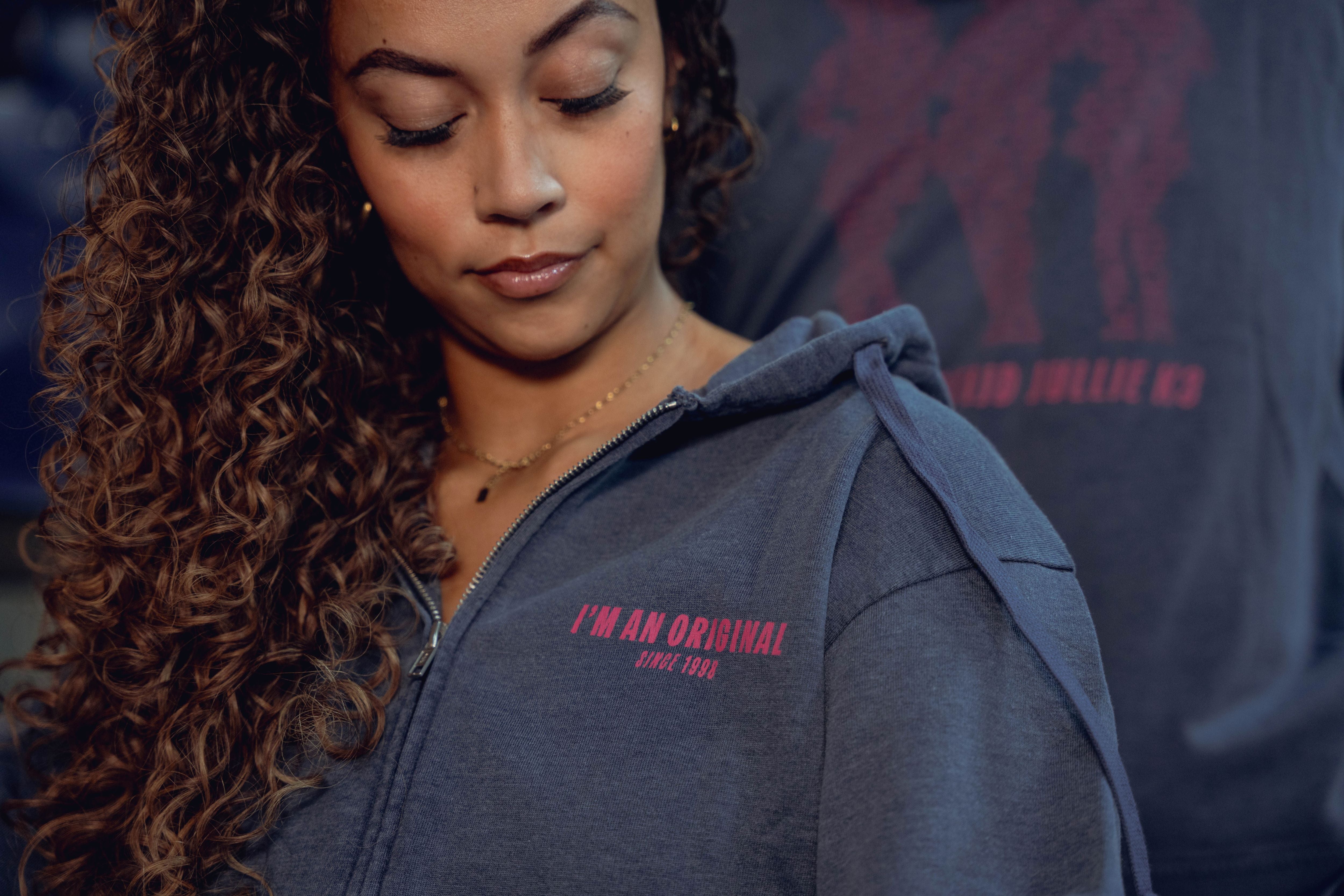 K3 Originals Hoodie met rits washed blue