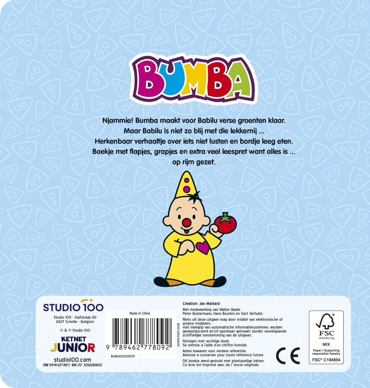 Bumba - Kartonboek met flapjes - Op, op, ik eet mijn groenten op - FSC