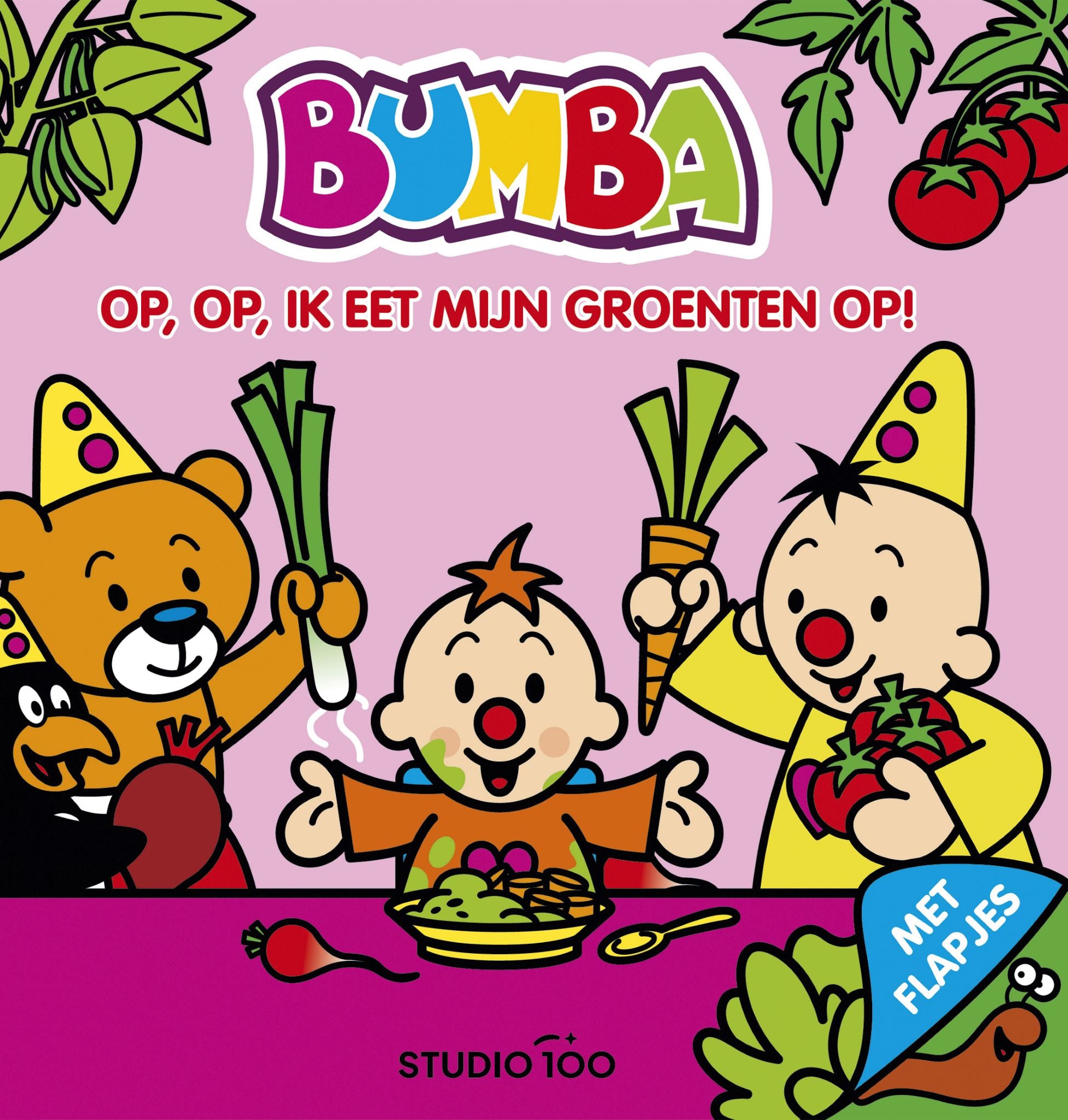 Bumba - Kartonboek met flapjes - Op, op, ik eet mijn groenten op - FSC
