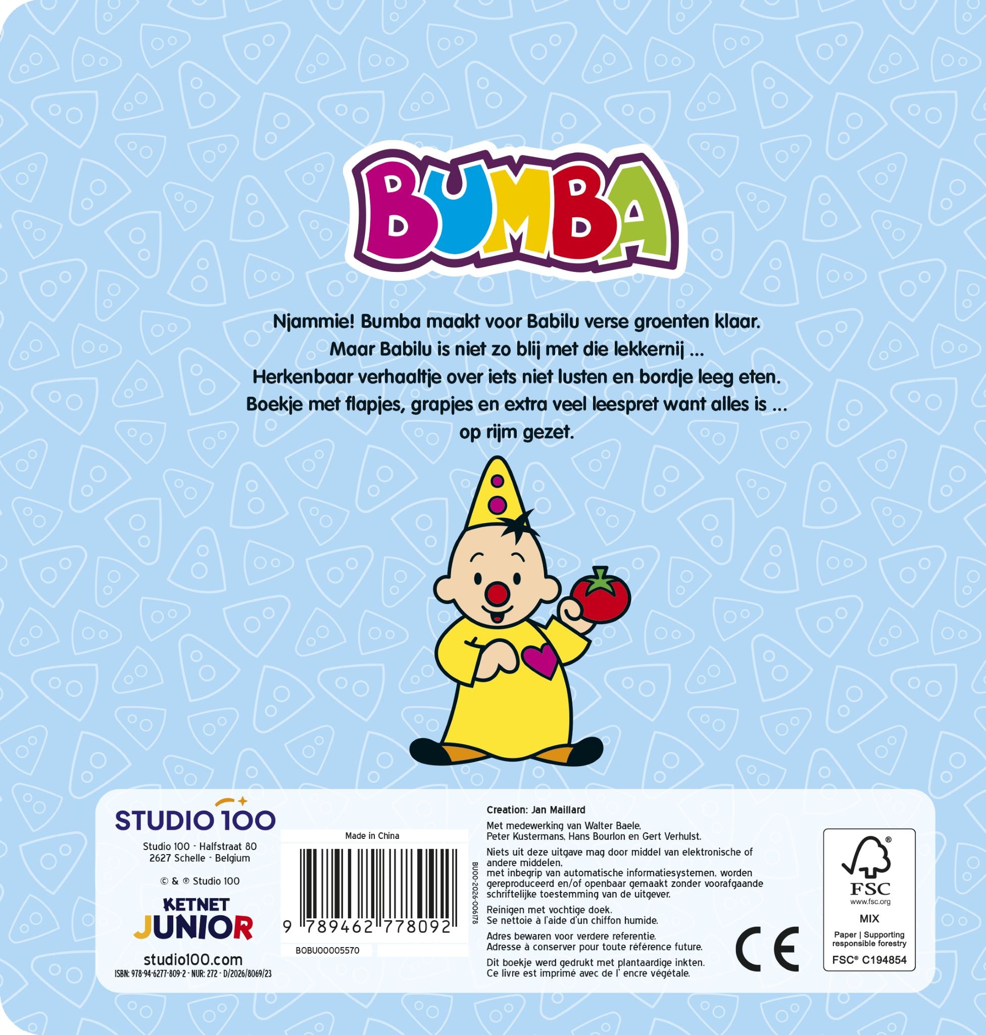 Bumba - Kartonboek met flapjes - Op, op, ik eet mijn groenten op - FSC