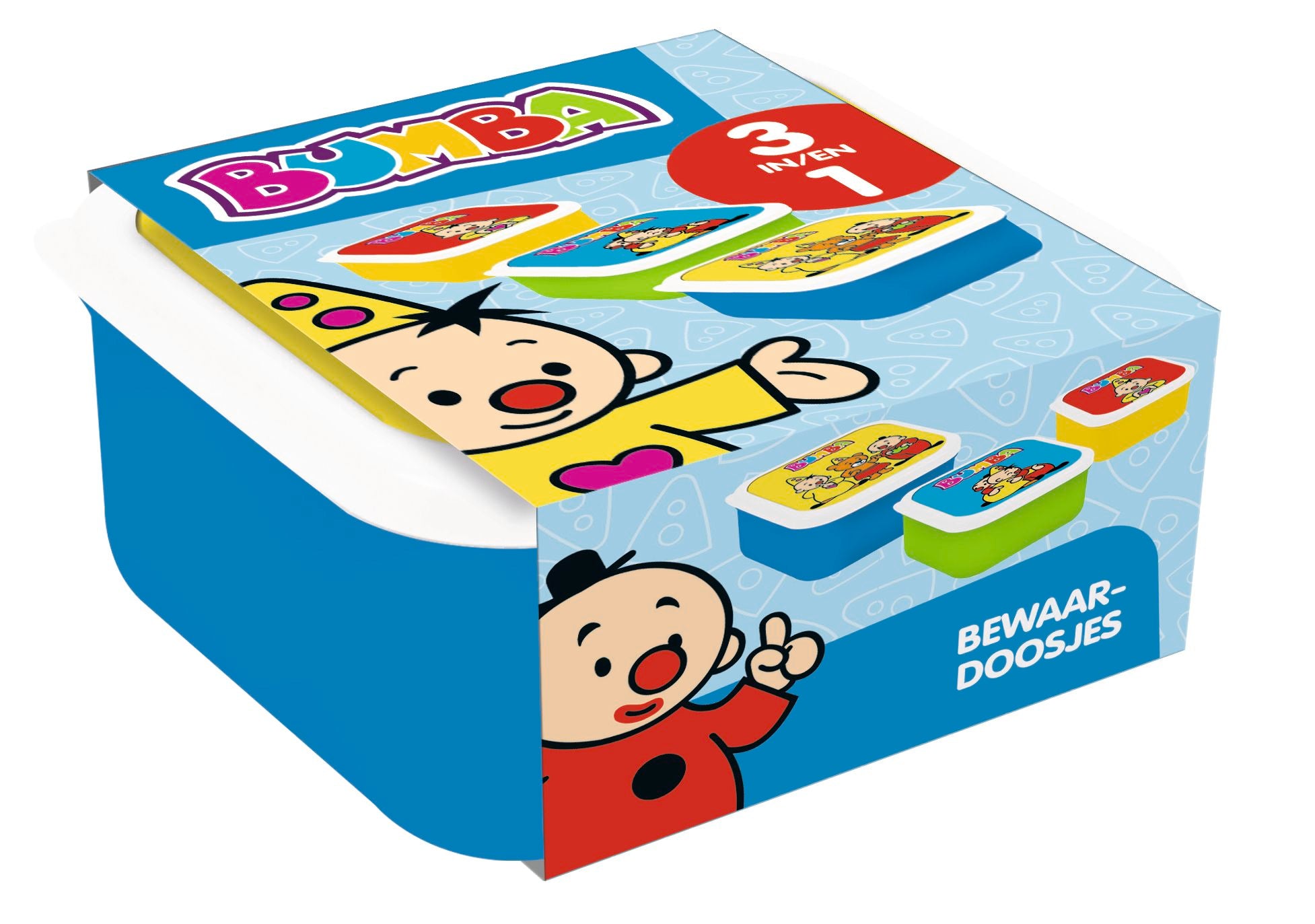 Bumba Lunchbox – 3 bewaardozen – Blauw / Groen / Geel