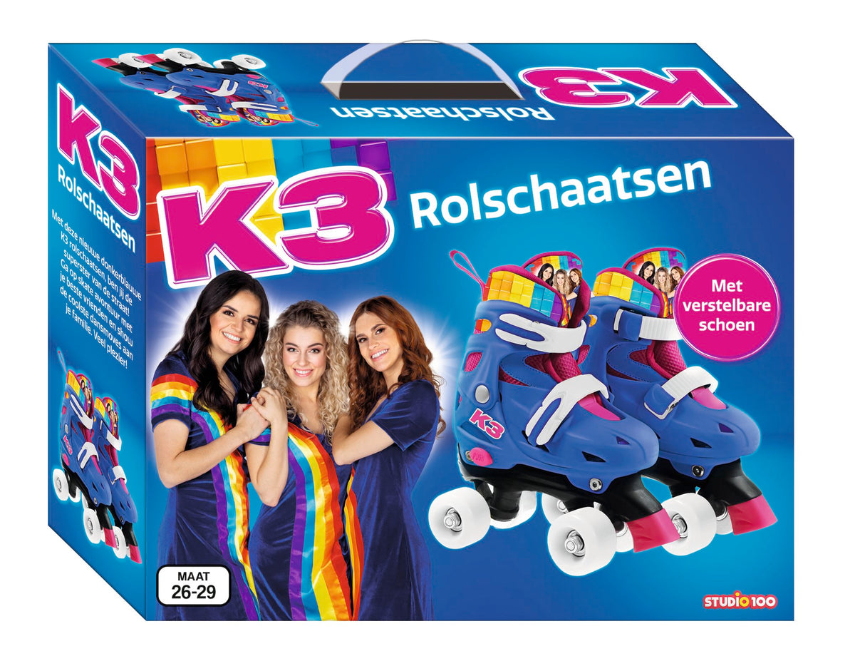 K3 Rolschaatsen "Regenboog Met verstelbare schoen" – Maat 34/37