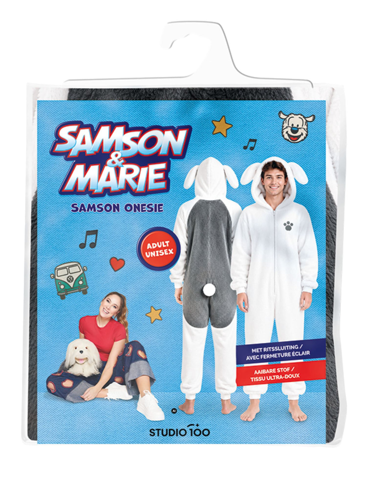 Samson & Marie - Verkleedkleding - Onesie Samson - Volwassen maat