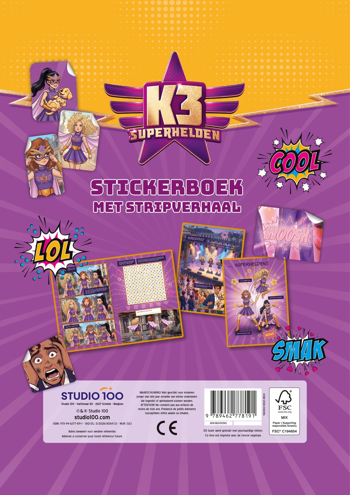 K3 - Stickerboek - Superhelden - FSC