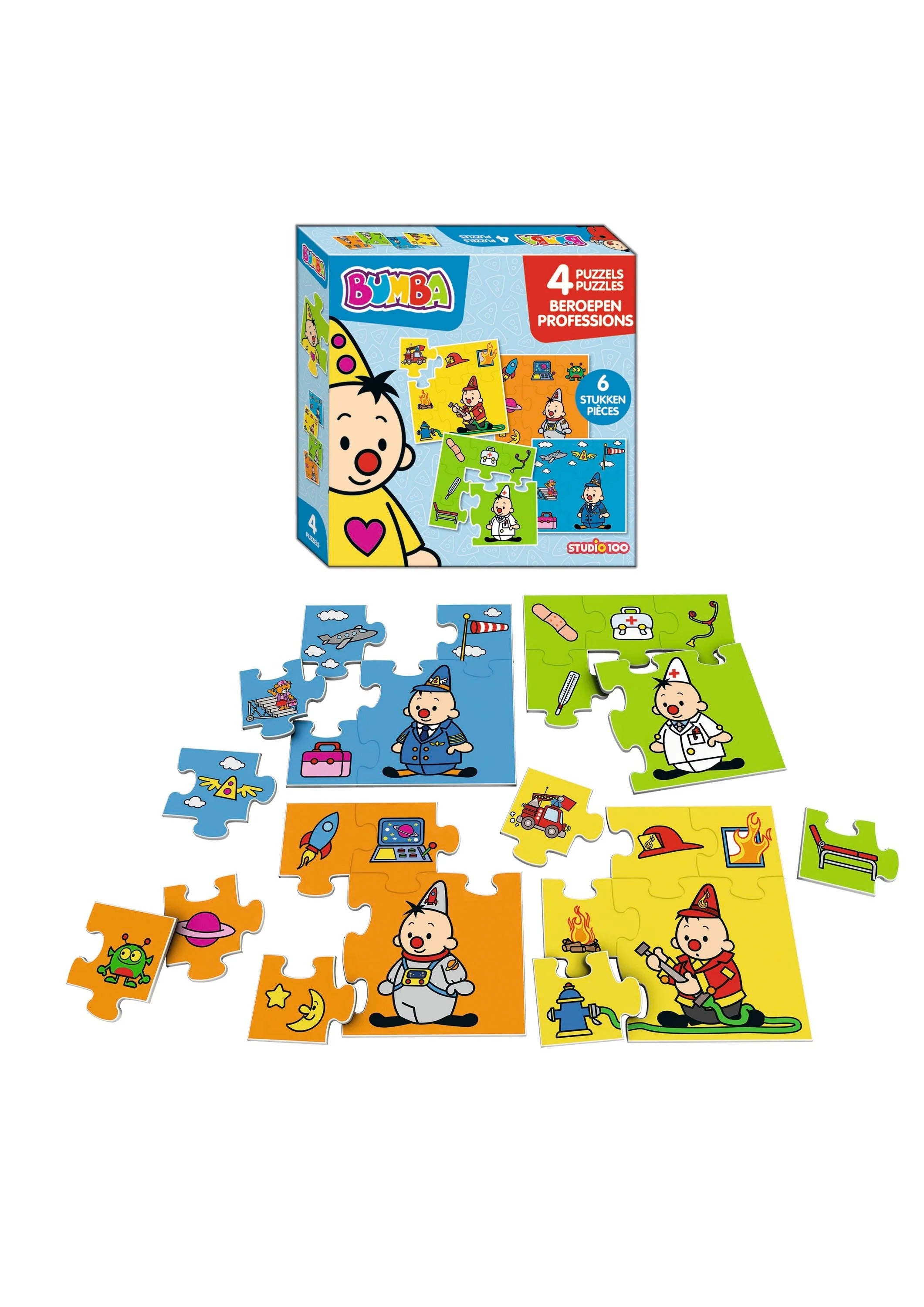 Bumba Puzzel 4 in 1 "Beroepen" – 4 x 6 stukken